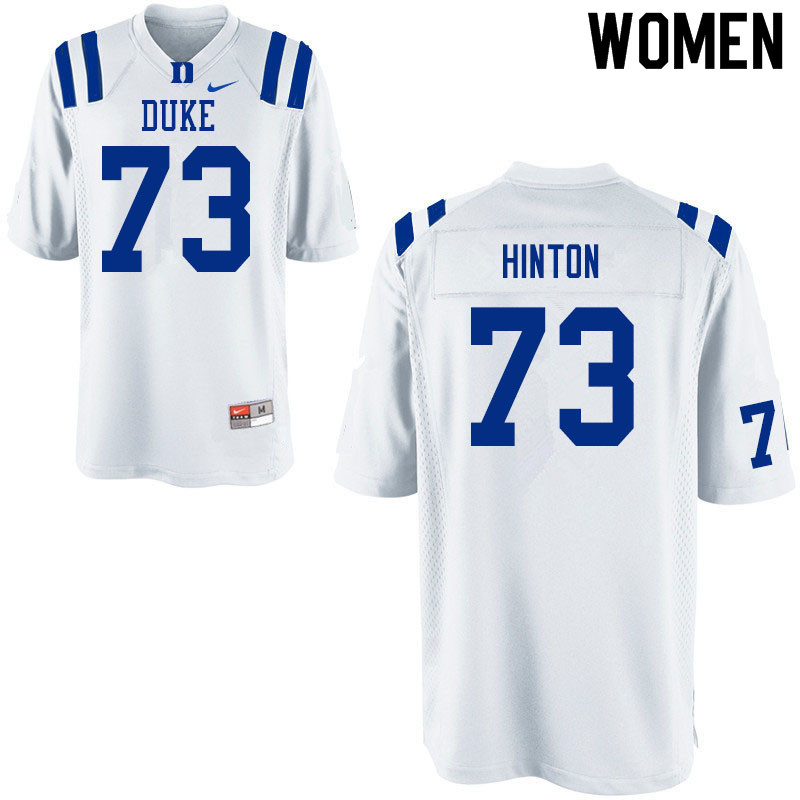 Women #73 Anthony Hinton Duke White Devils College Football Jerseys Sale-White
